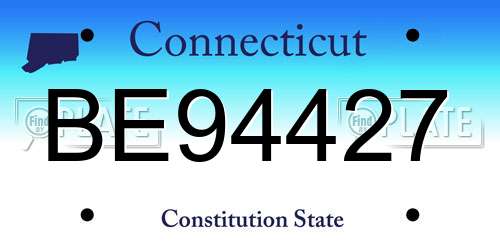 BE94427 Connecticut License Plate