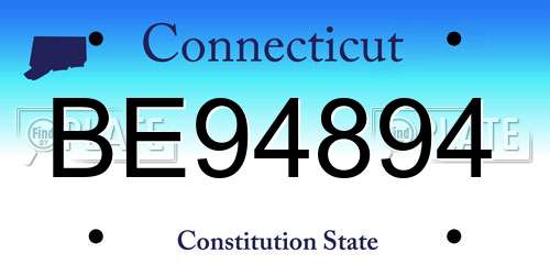 BE94894 Connecticut License Plate