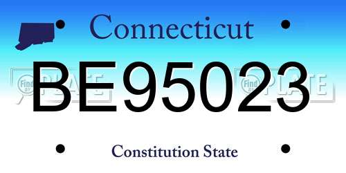 BE95023 Connecticut License Plate