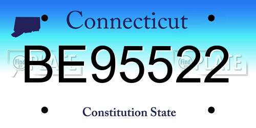 BE95522 Connecticut License Plate