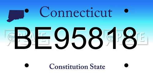 BE95818 Connecticut License Plate