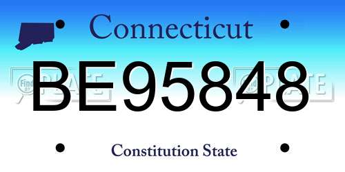 BE95848 Connecticut License Plate