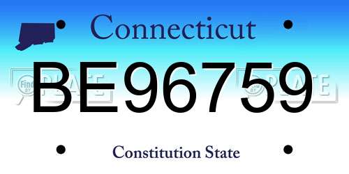 BE96759 Connecticut License Plate