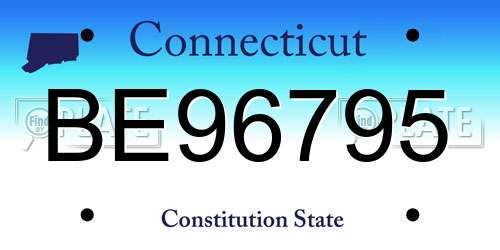 BE96795 Connecticut License Plate