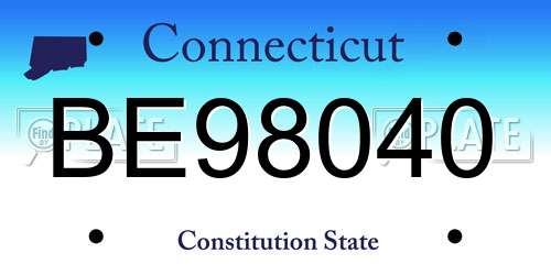 BE98040 Connecticut License Plate