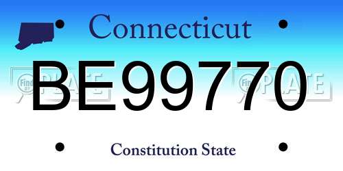 BE99770 Connecticut License Plate