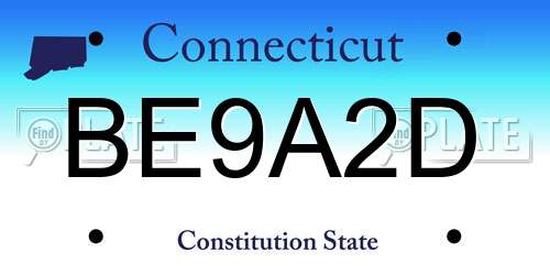 BE9A2D Connecticut License Plate