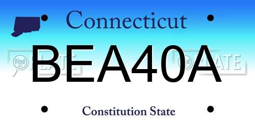 BEA40A Connecticut License Plate