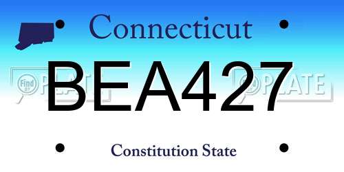 BEA427 Connecticut License Plate
