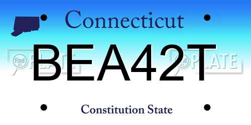 BEA42T Connecticut License Plate