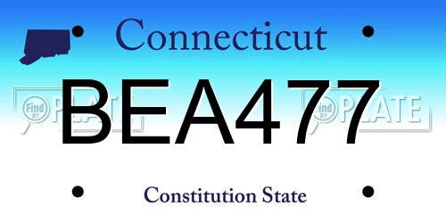 BEA477 Connecticut License Plate