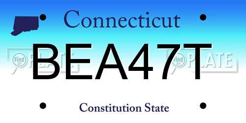 BEA47T Connecticut License Plate