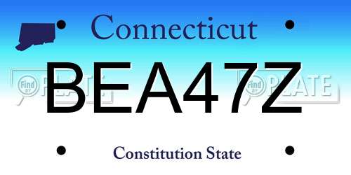 BEA47Z Connecticut License Plate