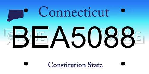 BEA5088 Connecticut License Plate