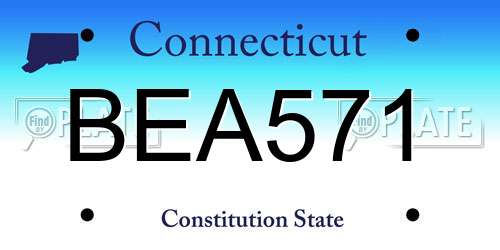 BEA571 Connecticut License Plate