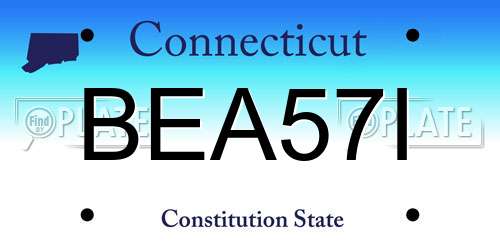 BEA57I Connecticut License Plate