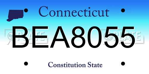 BEA8055 Connecticut License Plate
