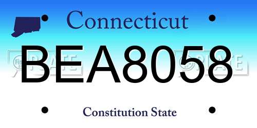 BEA8058 Connecticut License Plate