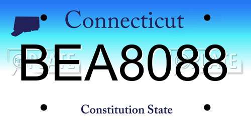 BEA8088 Connecticut License Plate