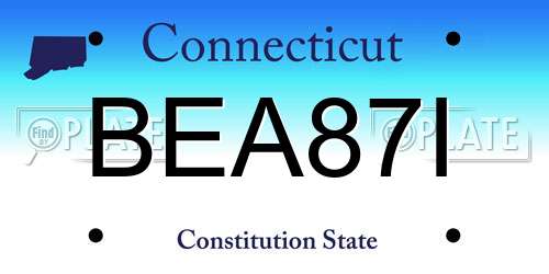 BEA87I Connecticut License Plate