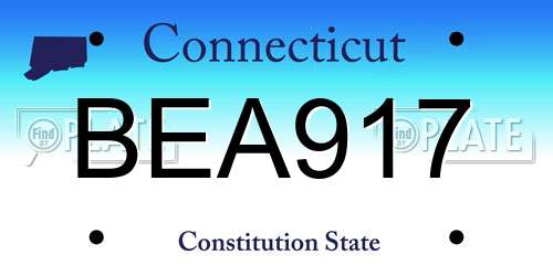 BEA917 Connecticut License Plate