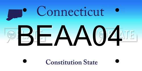 BEAA04 Connecticut License Plate