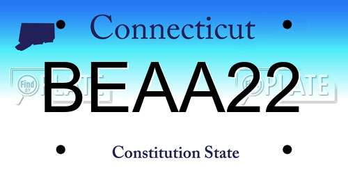 BEAA22 Connecticut License Plate