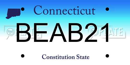 BEAB21 Connecticut License Plate