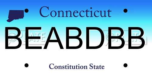 BEABDBB Connecticut License Plate