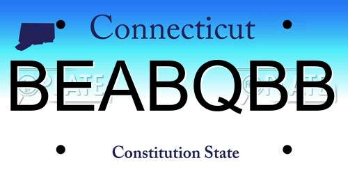 BEABQBB Connecticut License Plate