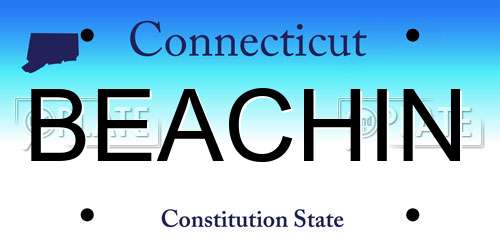 BEACHIN Connecticut License Plate