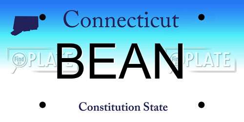 BEAN Connecticut License Plate