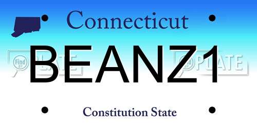 BEANZ1 Connecticut License Plate
