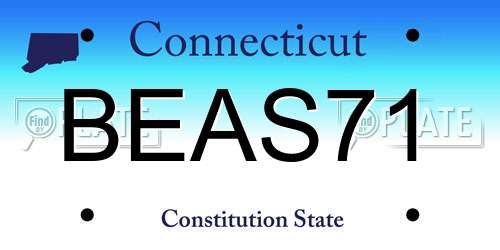 BEAS71 Connecticut License Plate