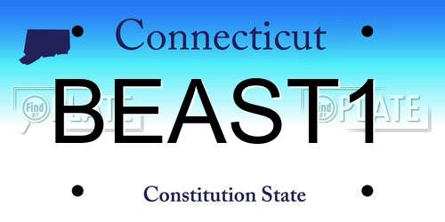 BEAST1 Connecticut License Plate