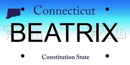 BEATRIX Connecticut License Plate