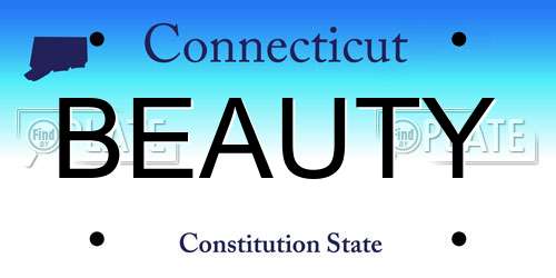 BEAUTY Connecticut License Plate