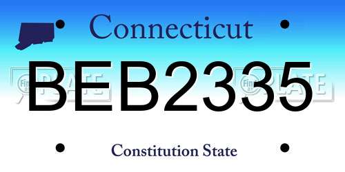 BEB2335 Connecticut License Plate