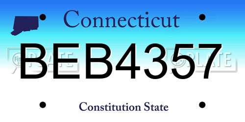 BEB4357 Connecticut License Plate