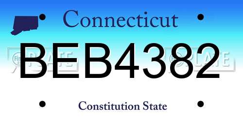 BEB4382 Connecticut License Plate