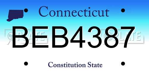 BEB4387 Connecticut License Plate