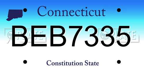 BEB7335 Connecticut License Plate