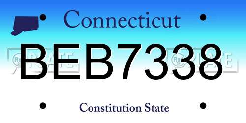 BEB7338 Connecticut License Plate