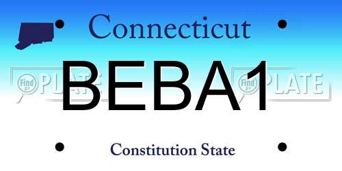 BEBA1 Connecticut License Plate