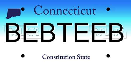 BEBTEEB Connecticut License Plate