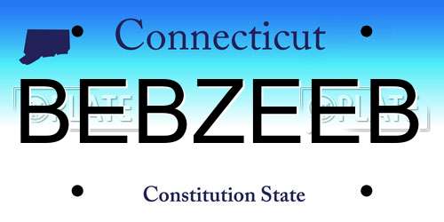 BEBZEEB Connecticut License Plate