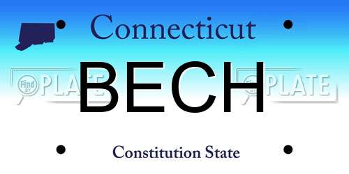 BECH Connecticut License Plate