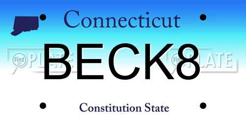 BECK8 Connecticut License Plate