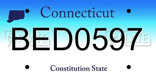 BED0597 Connecticut License Plate