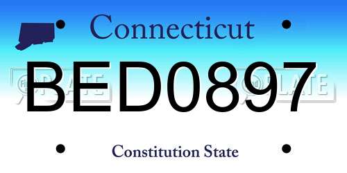 BED0897 Connecticut License Plate